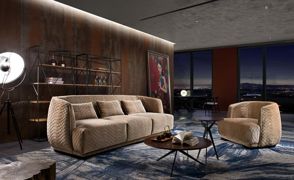 Designer Sofa Sofagarnitur 3+1 Sitzer Couch Polster Garnitur Italienische Möbel