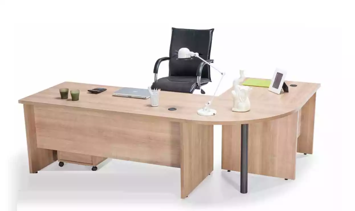 Eckschreibtisch Tisch Kommode Buche Kommode Büro Möbel Einrichtung 2tlg.