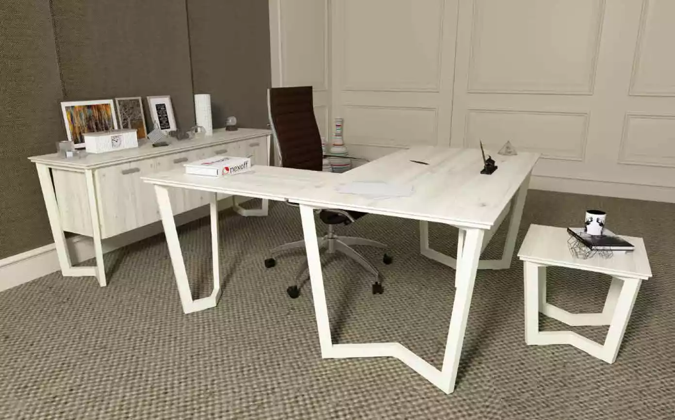 Schreibtisch Büro Kommode Eckschreibtisch Büro Garnitur Aktenschrank 3tlg.