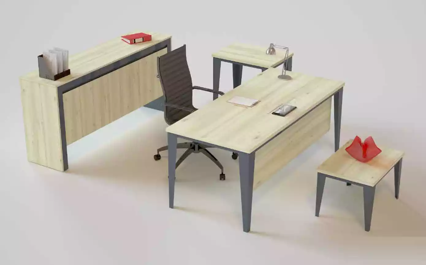 Büromöbel moderner Schreibtisch Couchtisch Kommode Beistelltisch 4tlg.