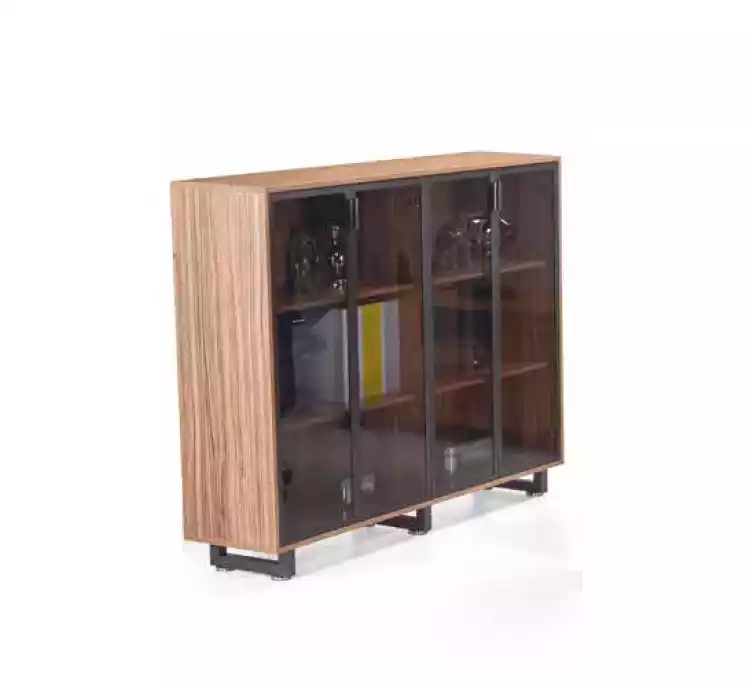 Brauner Designer Aktenschrank für Unterlagen Büroregal Schrank Regal