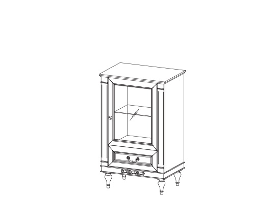Klassische Vitrine Kommoden Vitrinen Vitrinenschrank Schrank Glasschrank FL-WM