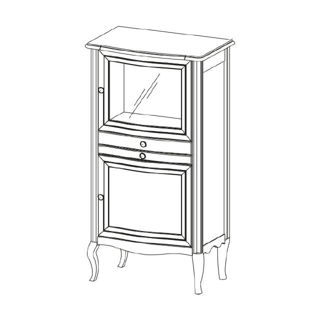 Echtholz Kommode Beistellschrank Klassische Bar Rustikale Landhaus PR-KB 1-2 L,R