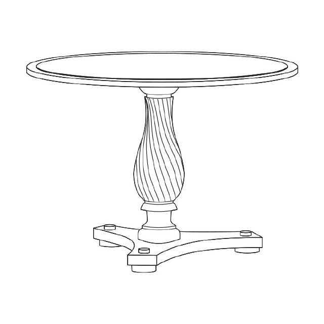 Klassischer Rundtisch runder Tisch Massiv Rustikal Tische Esstische Model ZB-4