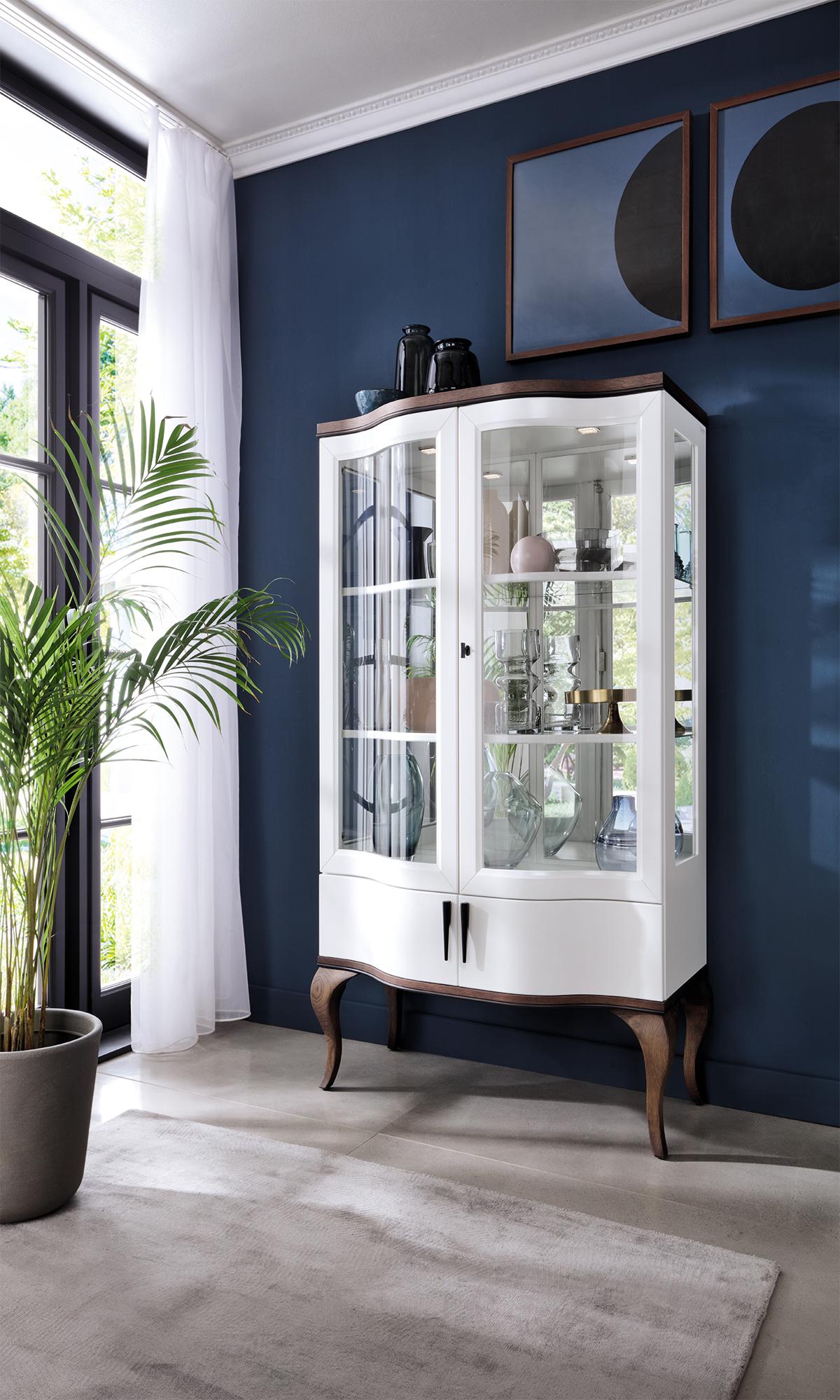 Klassische Vitrine Schrank Wohnzimmer Vitrinenschrank Vitrinen Regal Schränke