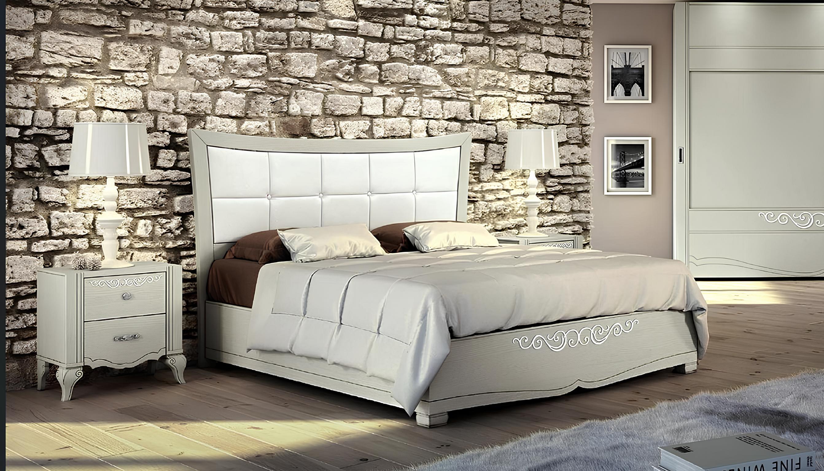Luxus Set 3tlg Schlafzimmer Bett Nachttisch Betten Garnitur Holz Doppel Modern