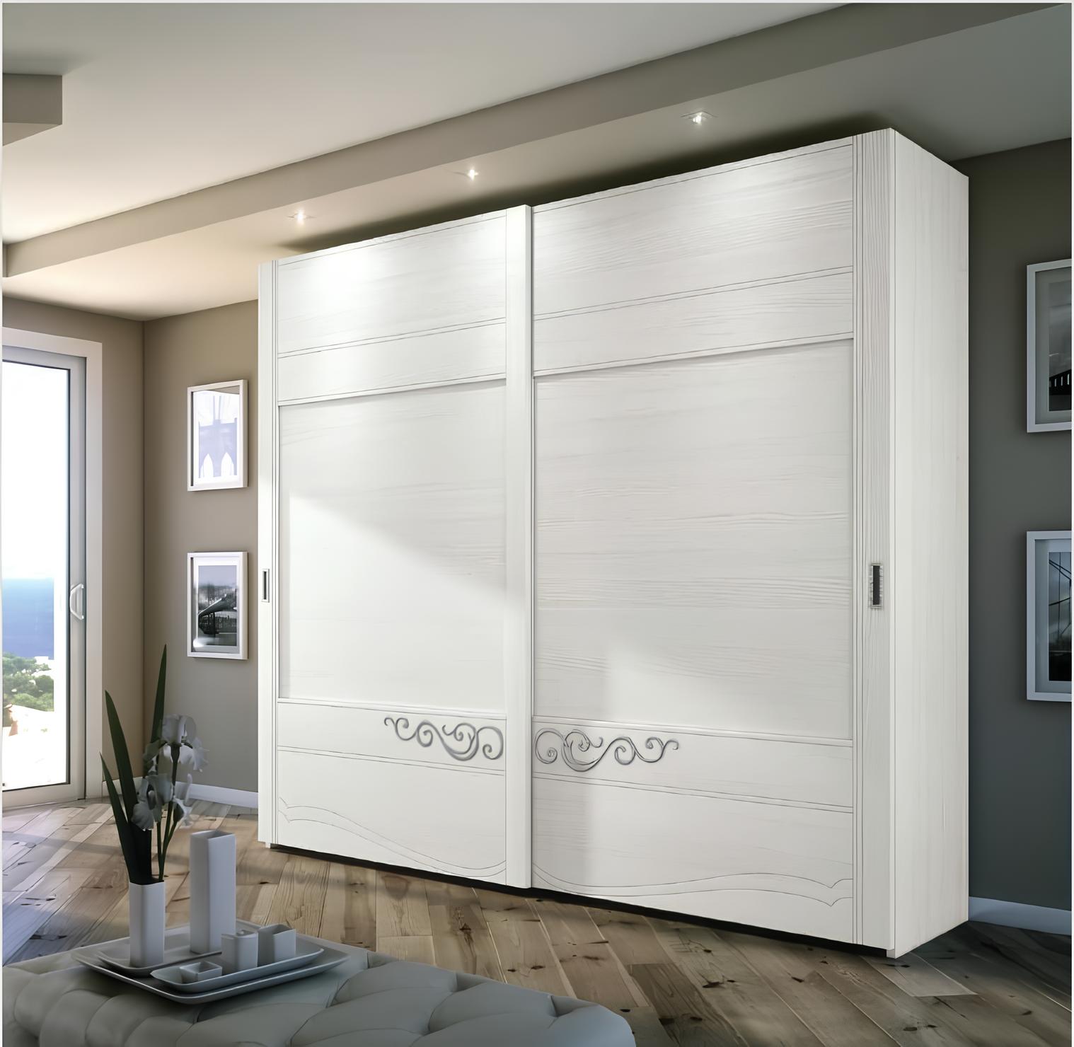 Schrank Kleiderschrank Regal Aufbewahrungs Garderobe Modern Spiegel Holz Design
