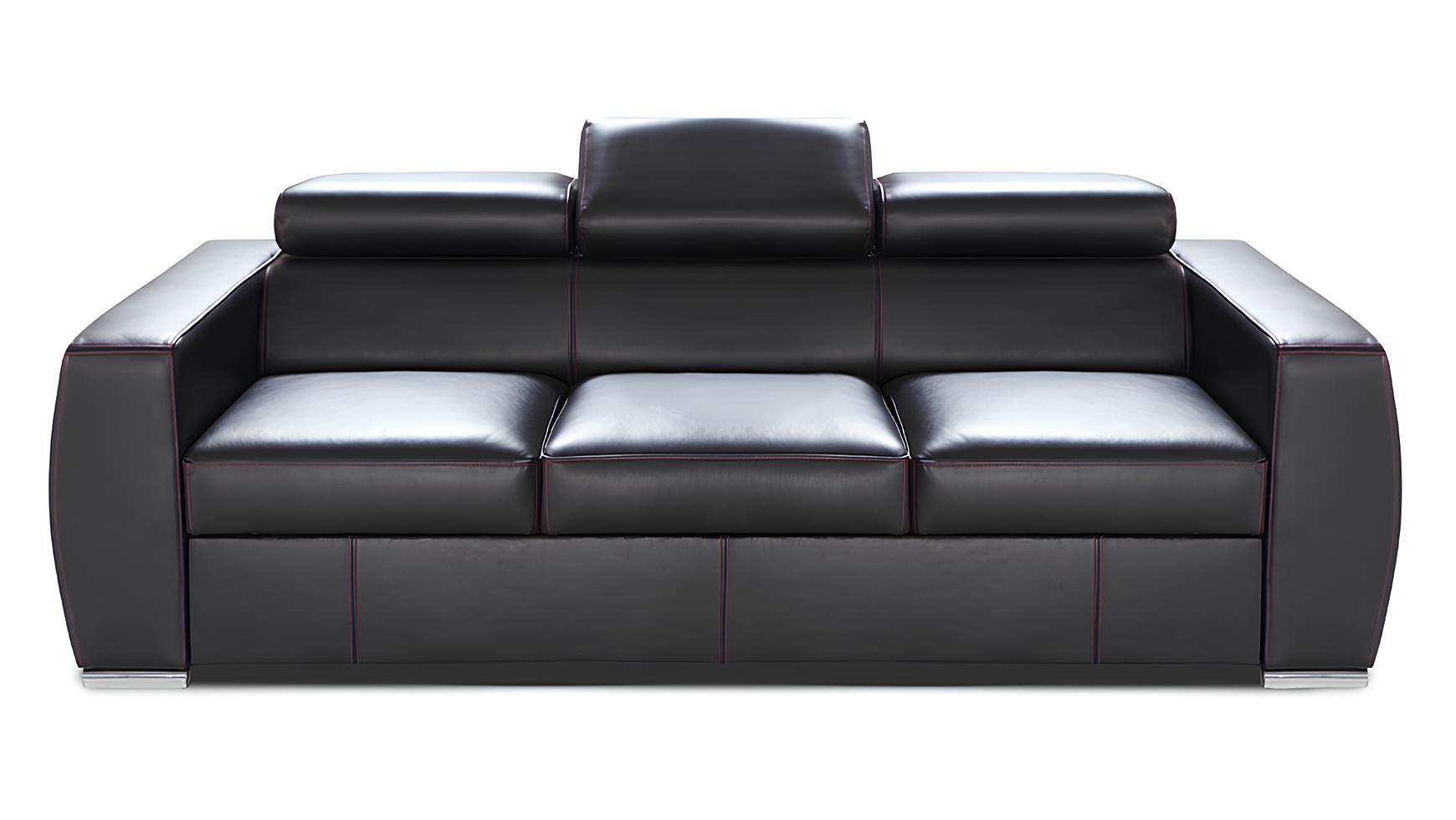 Leder Sofa 3 Sitzer Bettfunktion Design Polster Modern 100% Italienisches Leder
