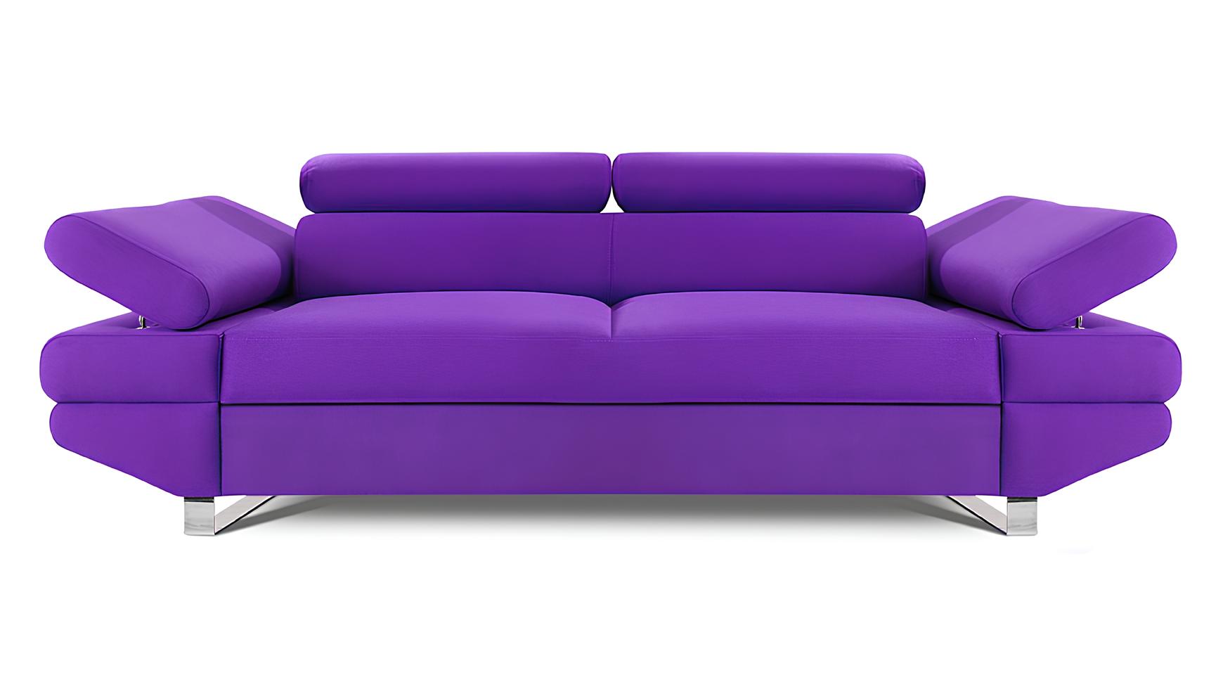 Sofa 2 Sitzer Design Polster Modern Textil Stoff Zweisitzer Couch Lila Designer