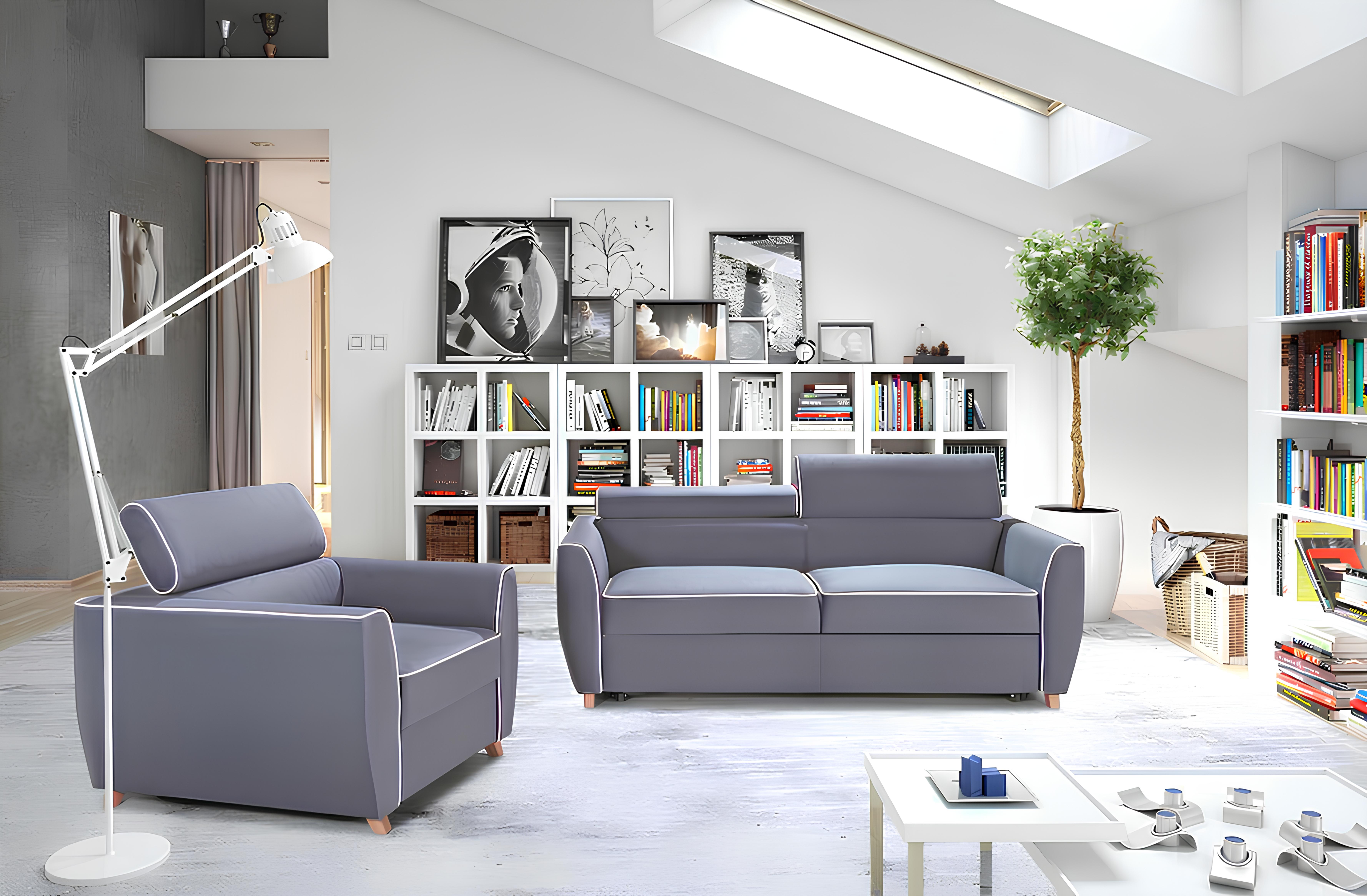 Sofagarnitur 3+1 Sitzer Couch Design Polster Modern Textil Stoff Bettfunktion
