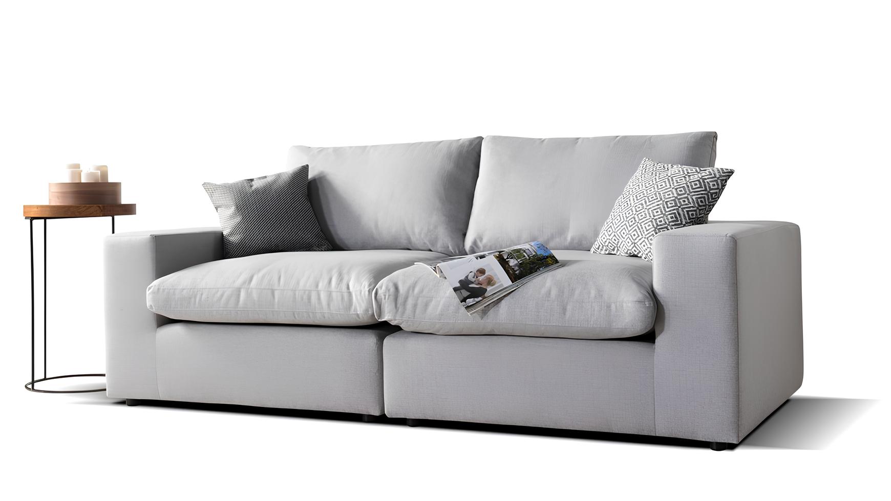 Sofa Couch Design Polster Modern Grau Textil Stoff Sofas 2 Sitzer Zweisitzer Neu