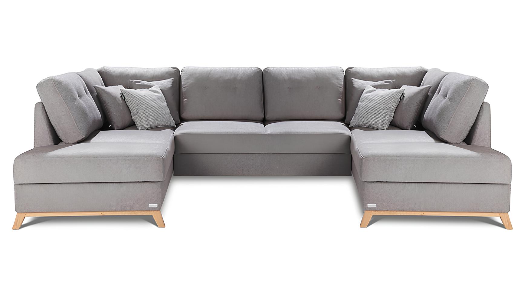 Wohnlandschaft Ecksofa Stoff U-Form Bettfunktion Couch Design Polster Textil Eck