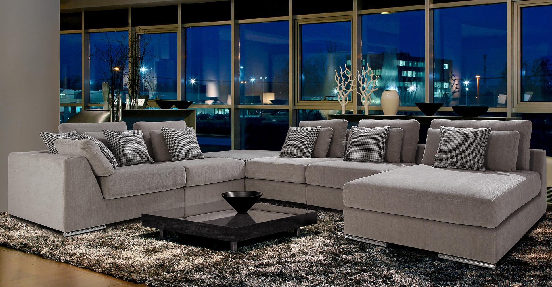 Wohnlandschaft Stoff Ecksofa U-Form Sofa Couch Design Polster Modern Textil Neu