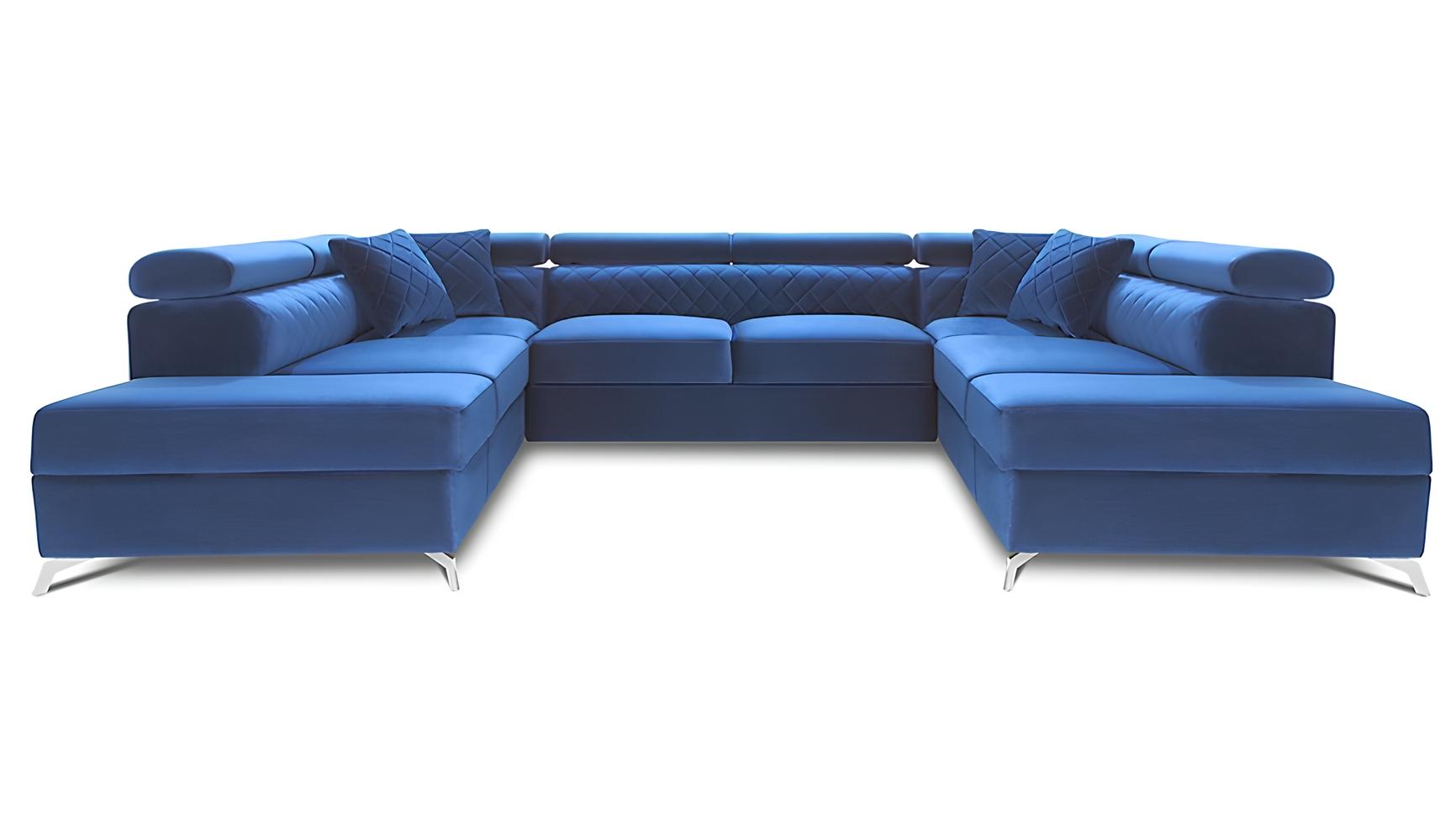 Wohnlandschaft Bettfunktion Stoff Ecksofa U-Form Couch Design Polster Textil Neu