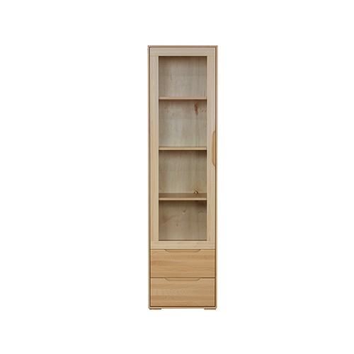 Massive Vitrine Echte Handarbeit Vollholz Schrank Holz Schränke Glas Vitrinen