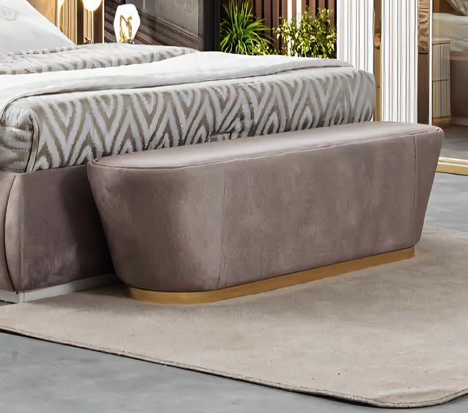 Schlafzimmer Bank Moderne Textil Grau Möbel Einrichtung Moderne Sitzbank