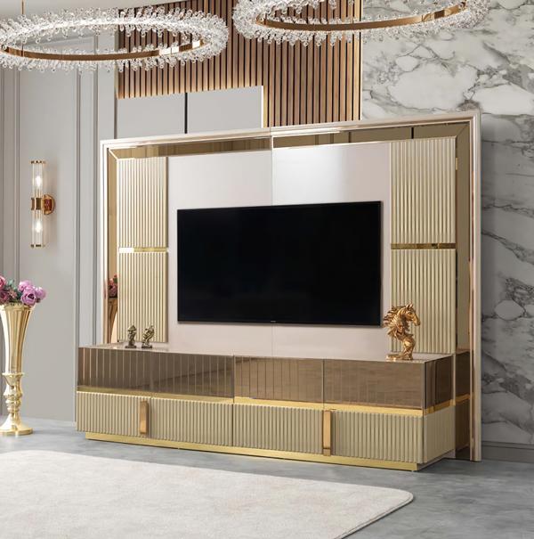 rtv Wohnwand tv Wand Vitrine Wohnzimmer Fernseher Regal Wohnwände Schrank