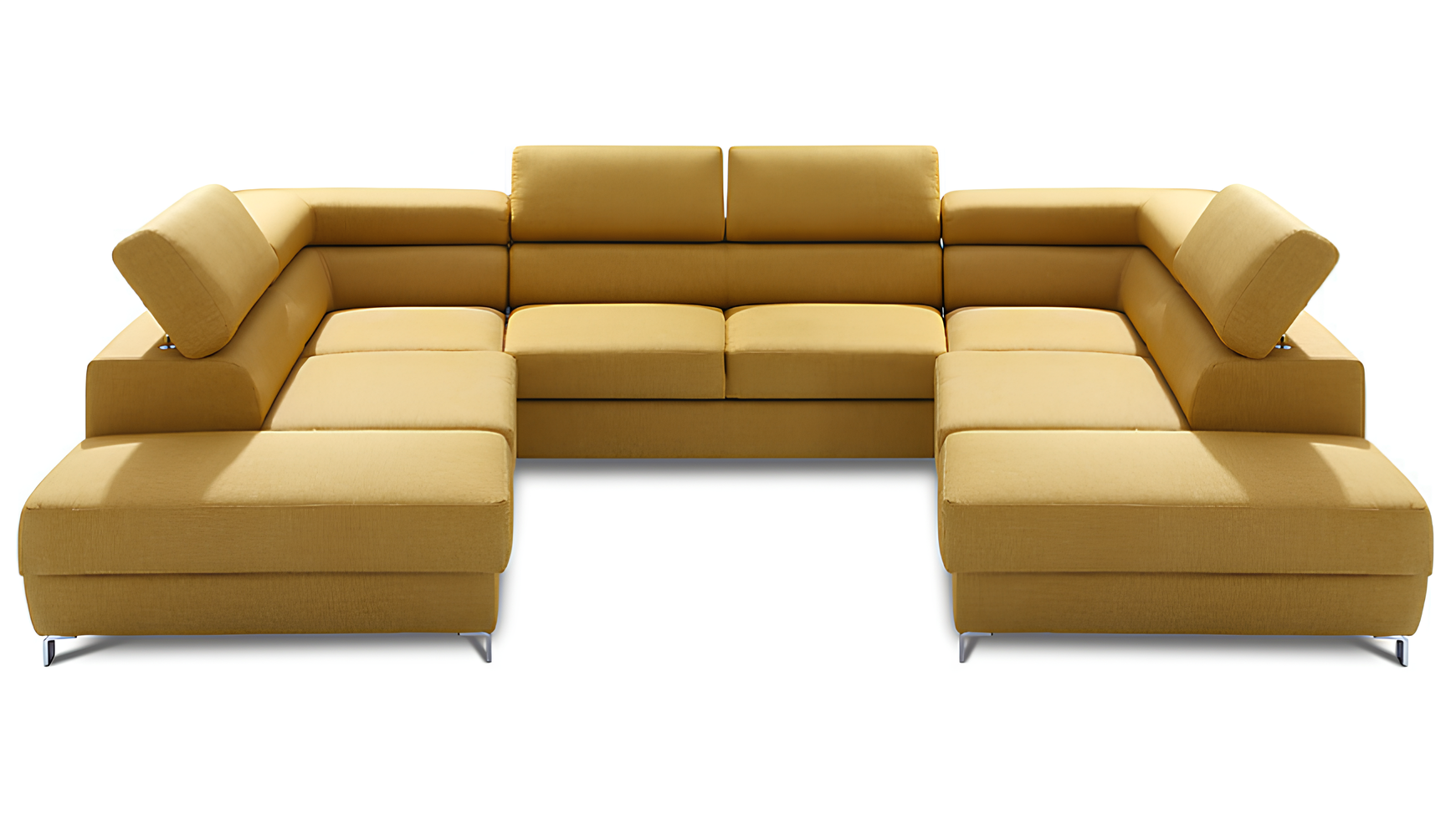 Wohnlandschaft Bettfunktion Stoff Ecksofa U-Form Sofa Couch Design Textil Sofas