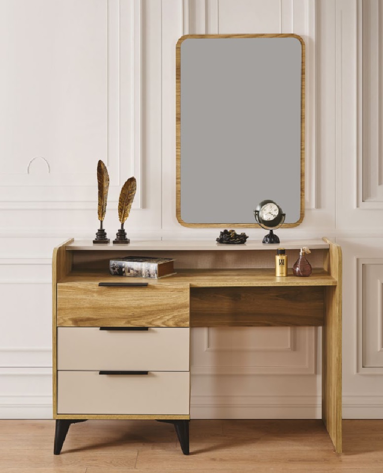 luxury Schminktisch beige Kommode Holz Modern neu im Schlafzimmer