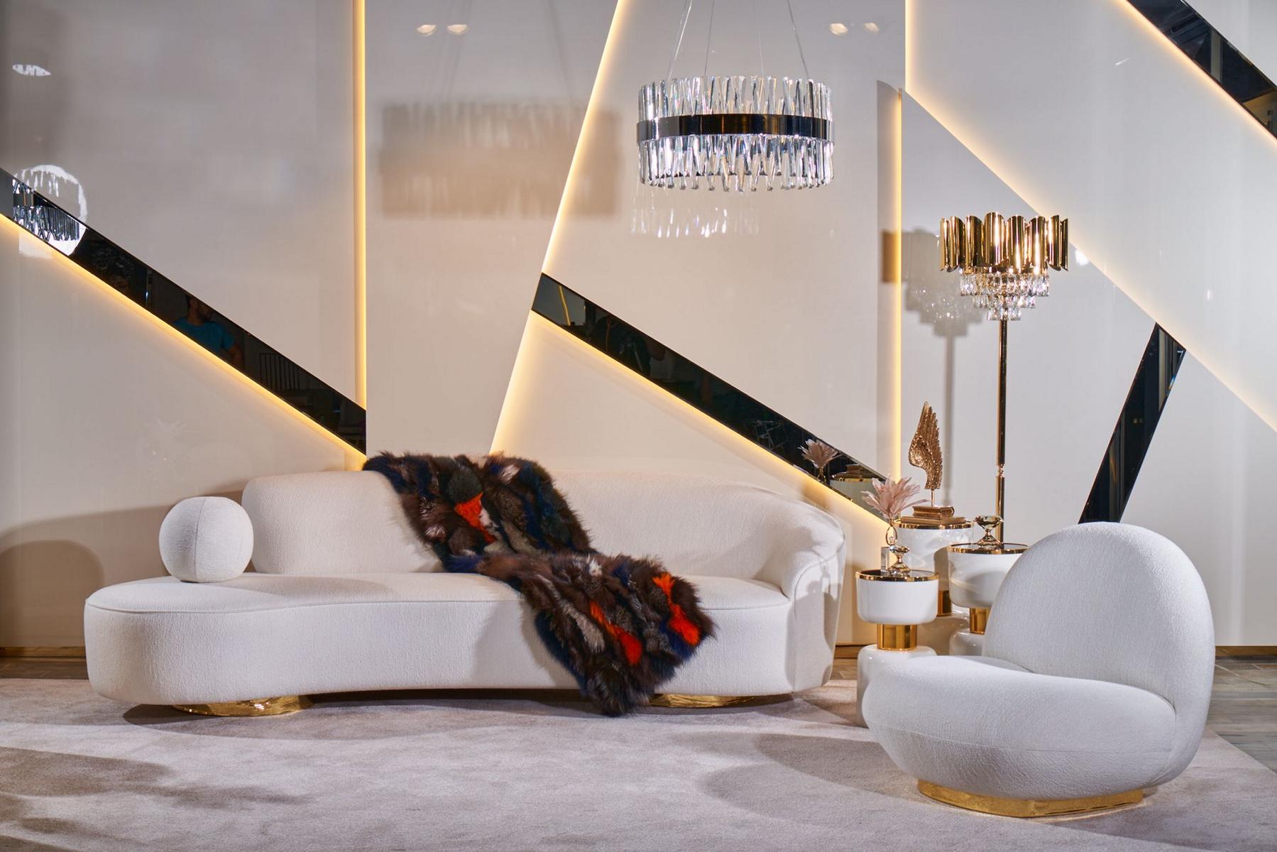 Wohnzimmer Sofagarnitur Sofa Couch Möbel Garnituren 3+1 Sitzer Weiß