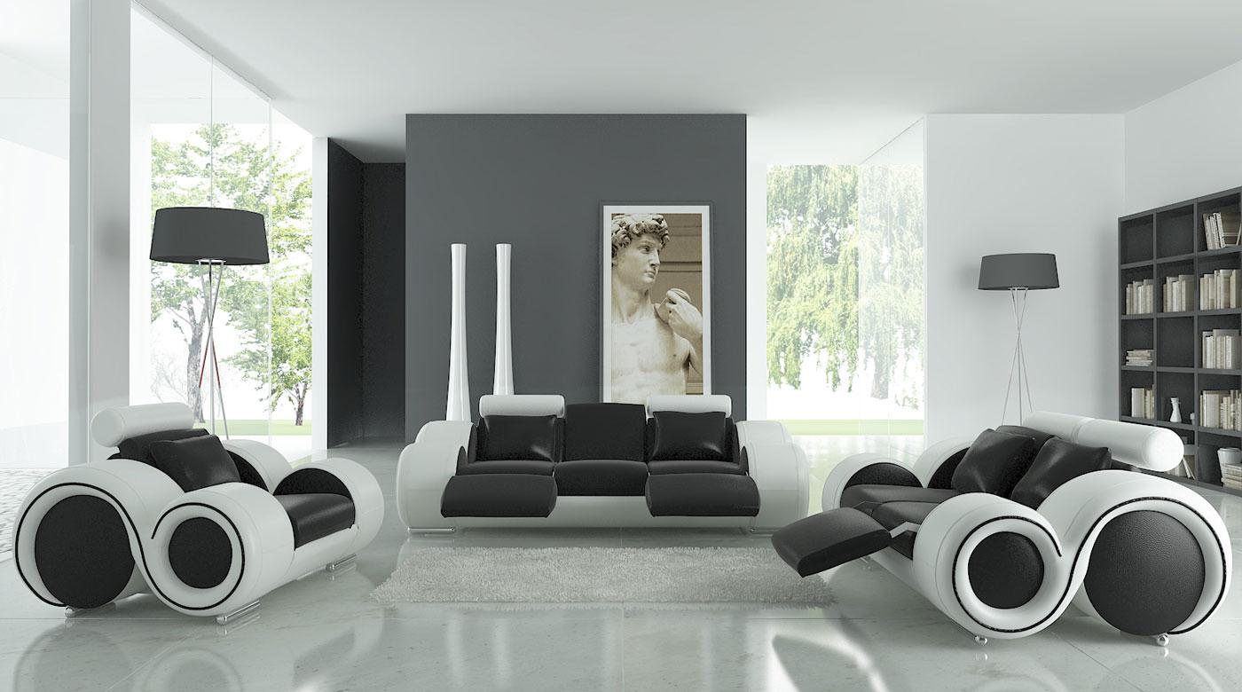 Ledersofa Couch Wohnlandschaft 3+2+1 Sitzer Garnitur Design Modern Sofa A1163D