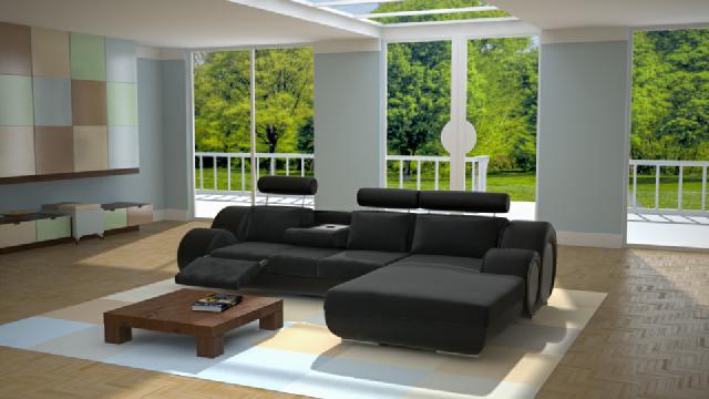 Designer Garnitur Wohnlandschaft Eckcouch Couch Sofa Polster - bereits aktiv -