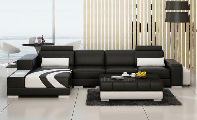Wohnlandschaft Polster Ecke Eck Sofa Couch Garnitur Landschaft Leder Neu V015C