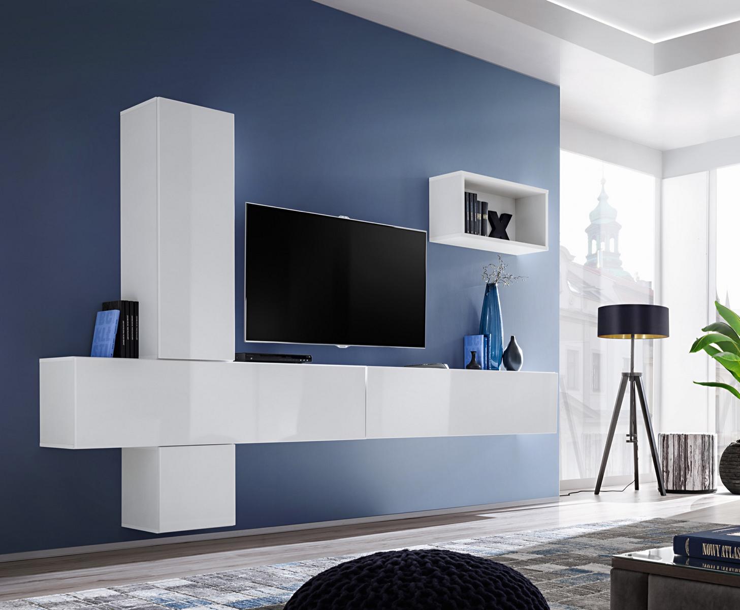 Wohn Zimmer TV-Ständer Designer Komplett Set Wandregal Modern Möbel