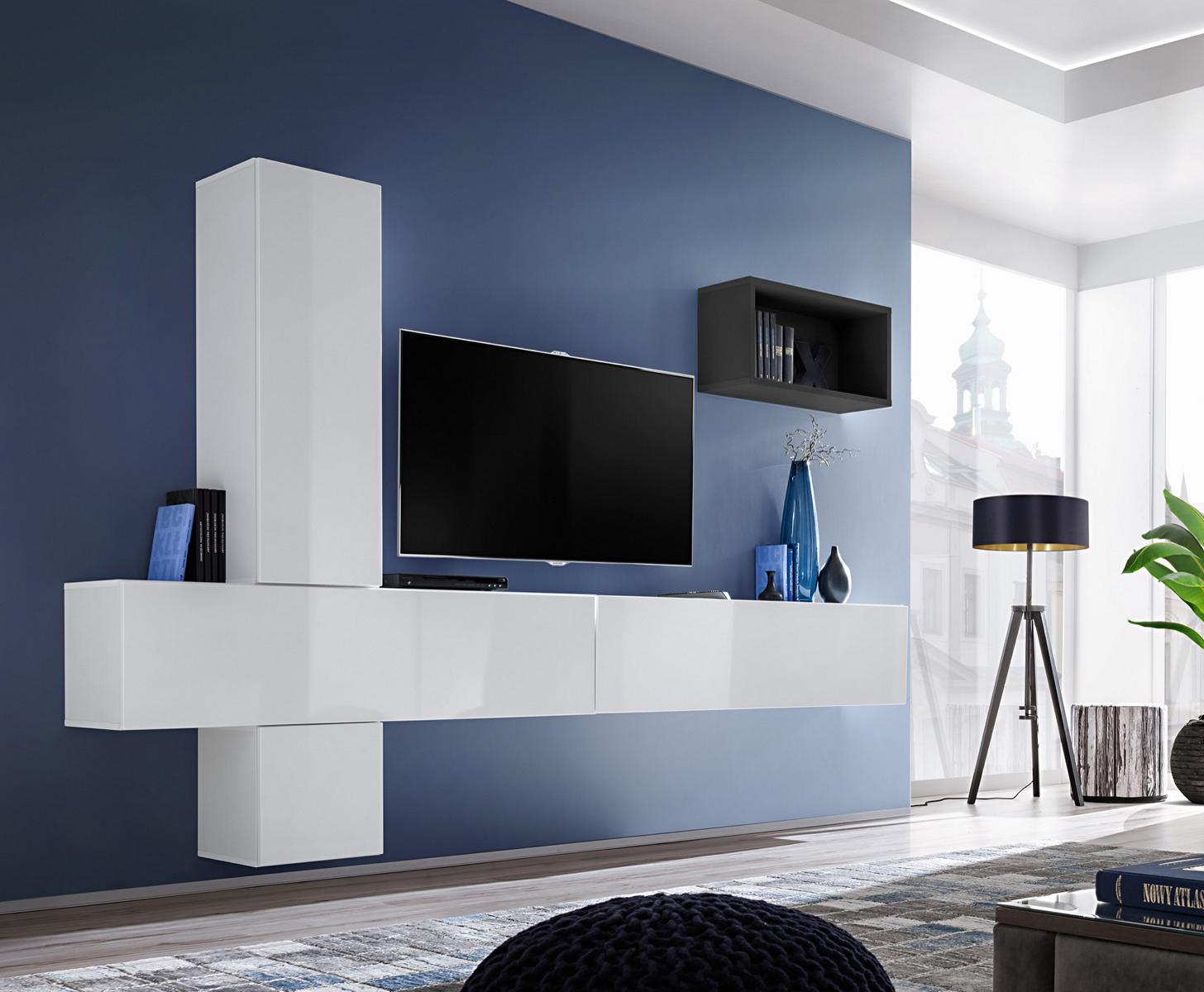 Wohnwand Designer Wohnzimmer Set Wandregal TV-Ständer Neu Möbel Neu