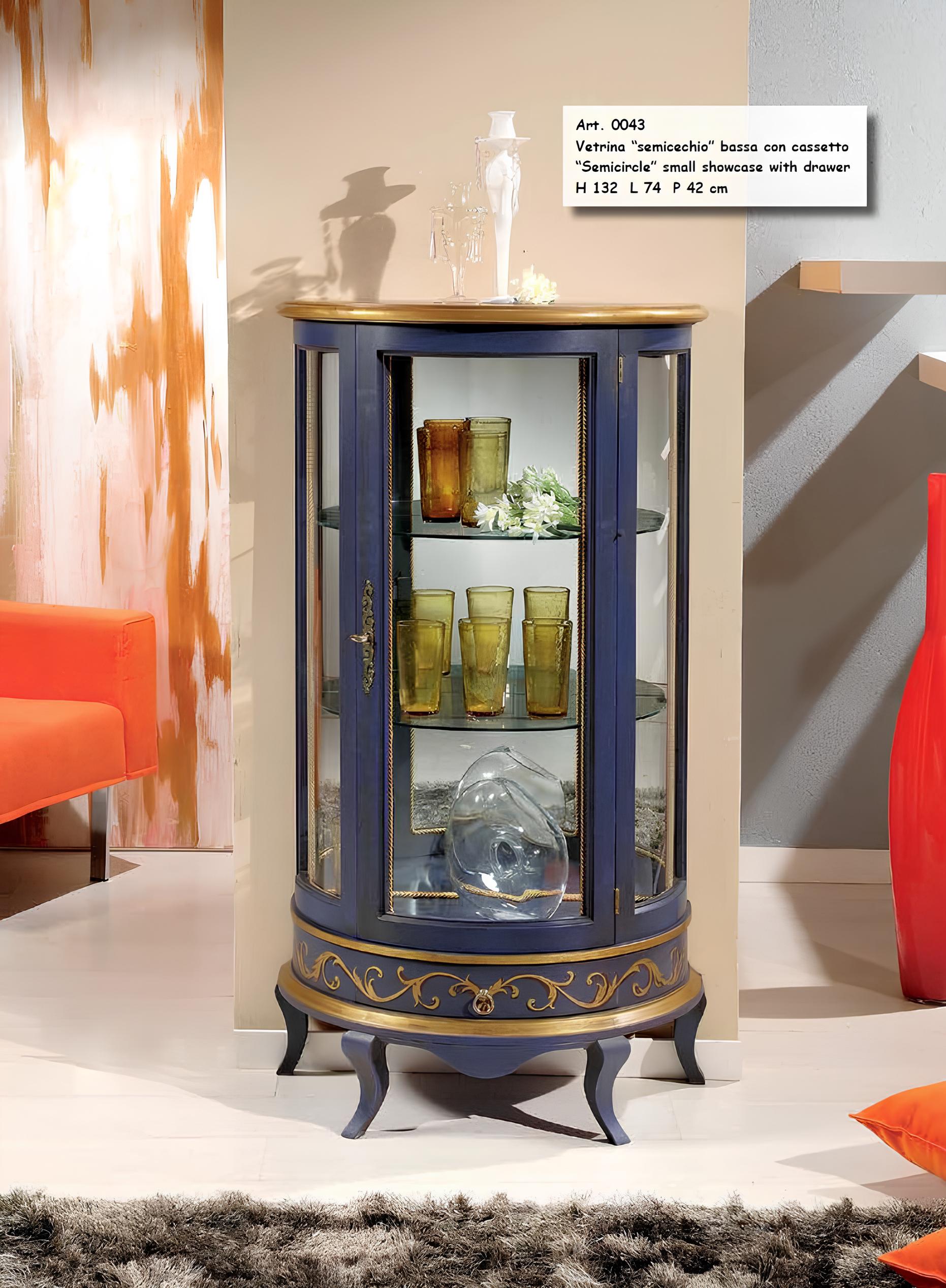 Klassisch Vitrinen Glas Schrank Luxus lila Vitrine Holz für das Wohnzimmer Neu