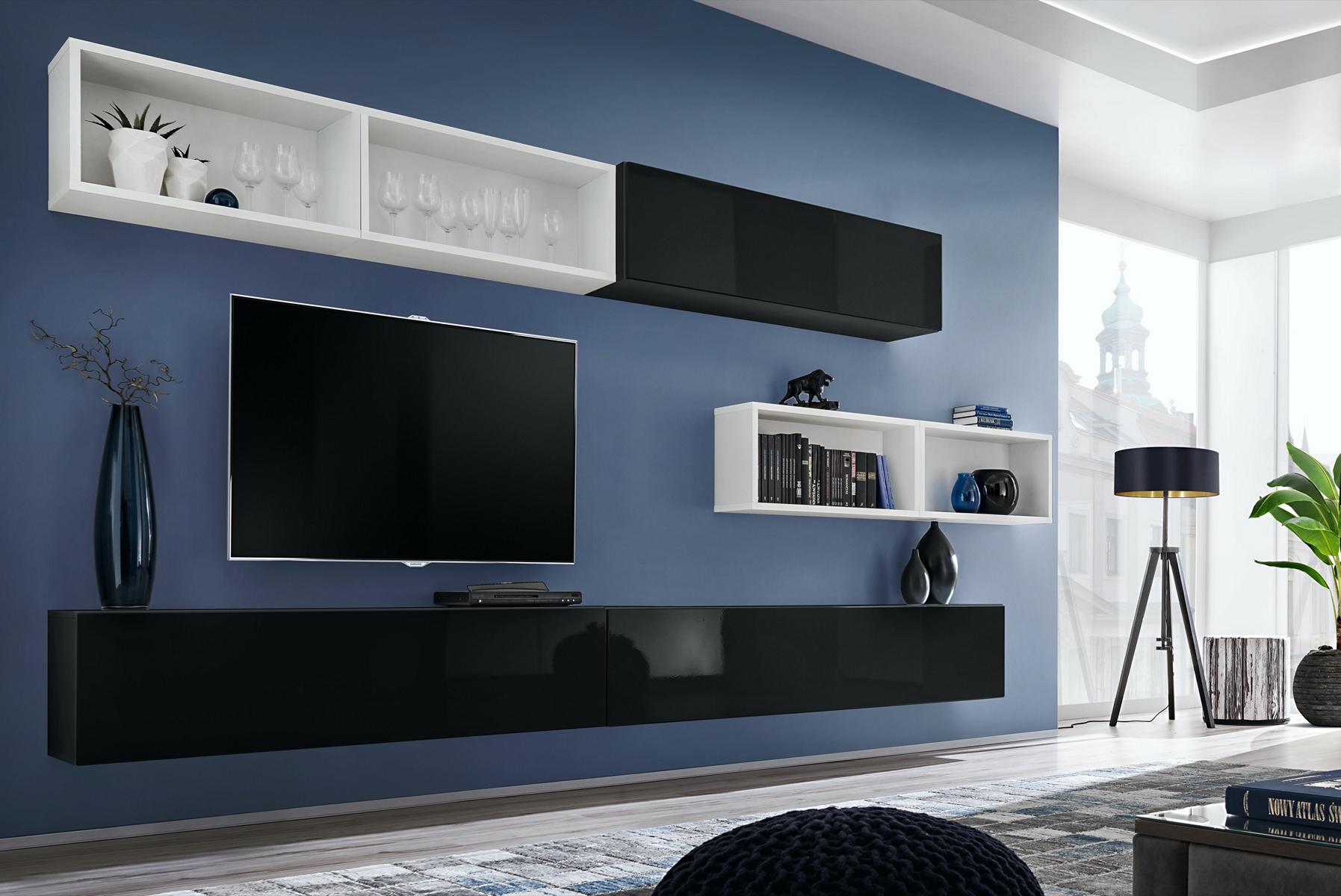 Luxus Wohnwand tv ständer TV-Ständer Lowboard Holz Wandregal Modern Möbel