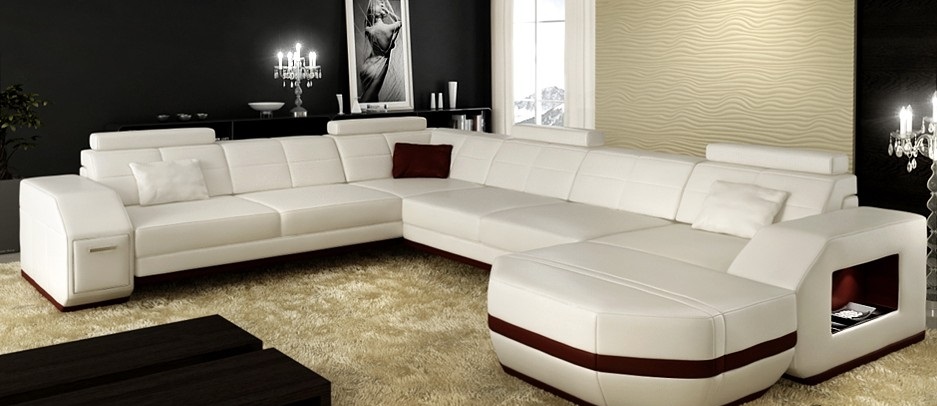 Ledersofa Ecksofa Wohnlandschaft Ecksofa Eckcouch Polster Sitz Ecke WyenW/B Neu