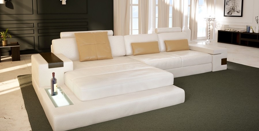 Ecksofa mit USB Polster Wohnlandschaft Eck Garnitur Ecke Leder Textil Sofa LForm