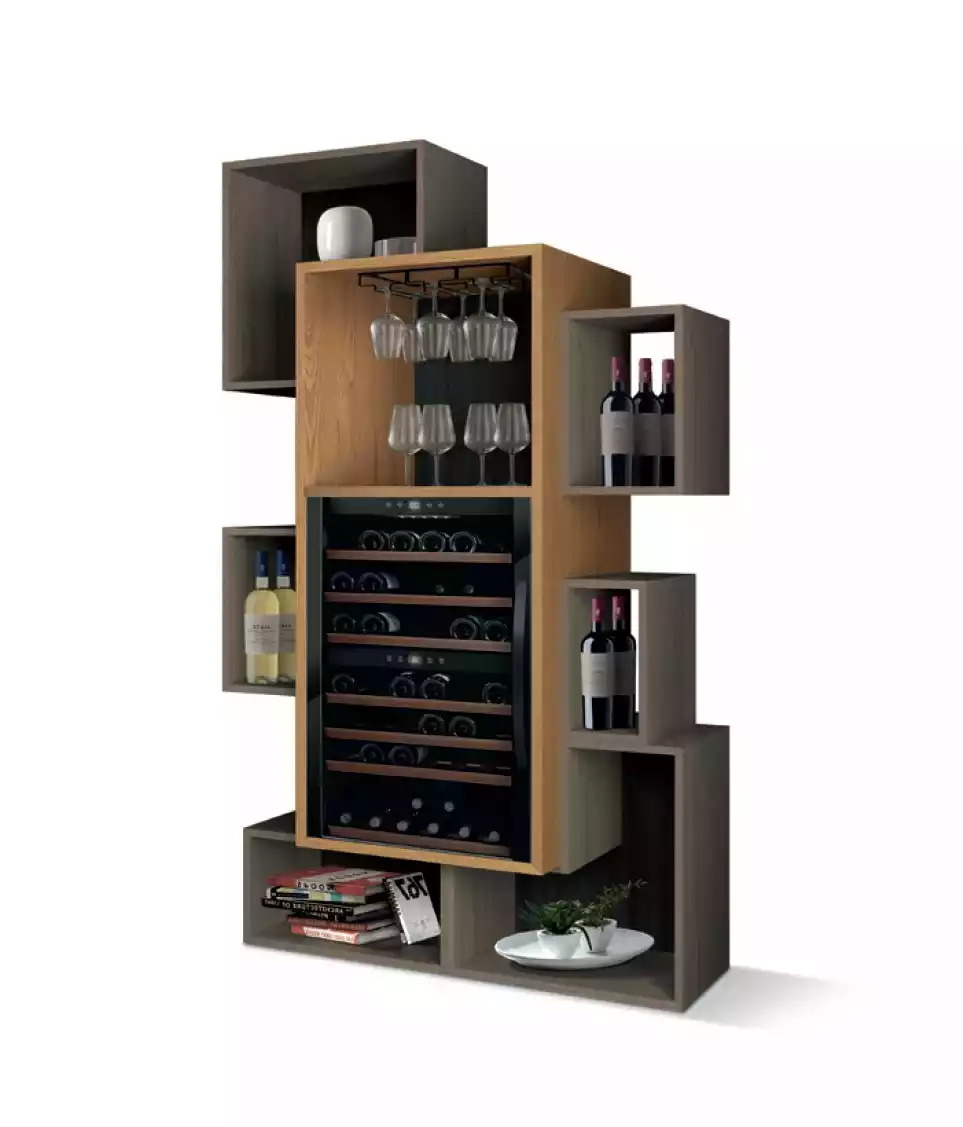 Barschrank Wohnzimmer Weinschrank Barschrank Hausbar Holz neu grau