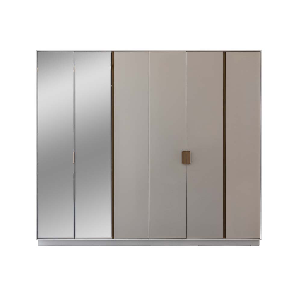 Hellgrauer Kleiderschrank Designer Schlafzimmer Schränke Luxus Holzmöbel