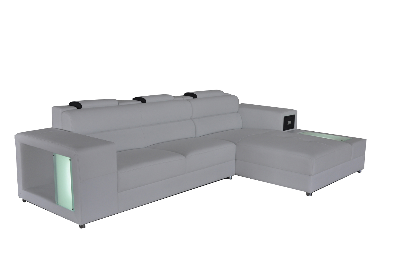 Design Sitz Leder Polster Ecke Leder Eck Landschaft Zimmer Neu Wohn Sofa + USB