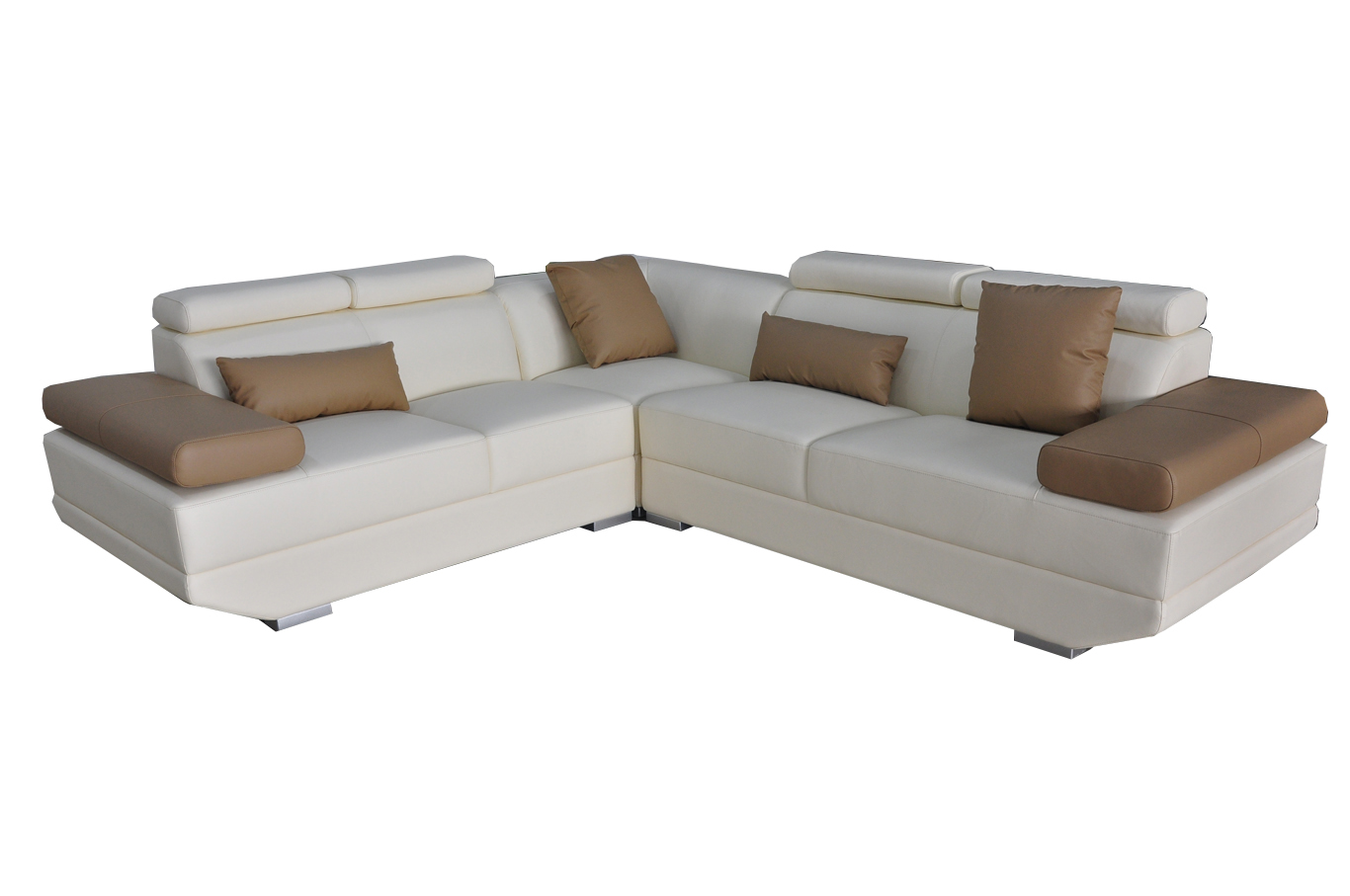Ledersofa Couch Wohnlandschaft Eck Garnitur Design Modern Sofa L-Form mit USB