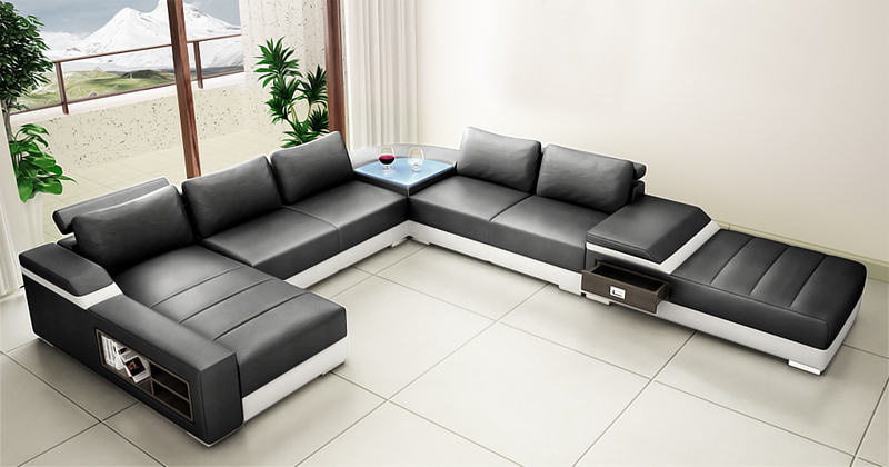 Ecksofa U Form Sofa Couch Polster Ecksofa Wohnlandschaft Ledersofa Bellenberg
