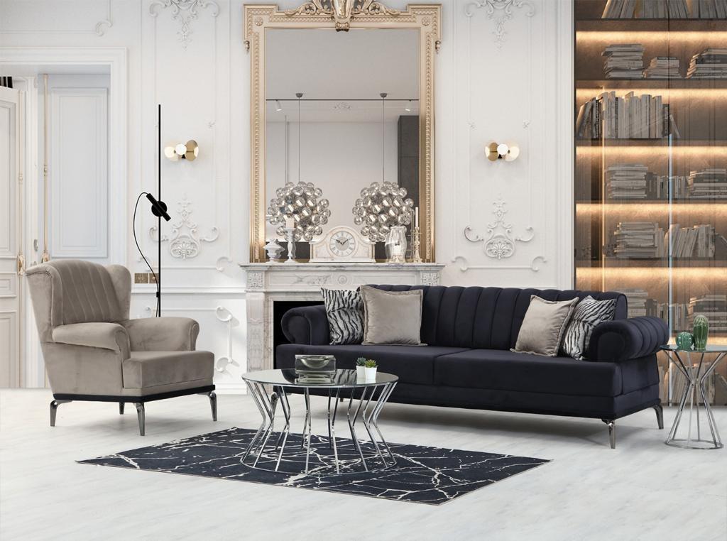 Exklusive Wohnzimmer Set Besteht aus Sofagarnitur 3+1 Sitzer 2tlg neu