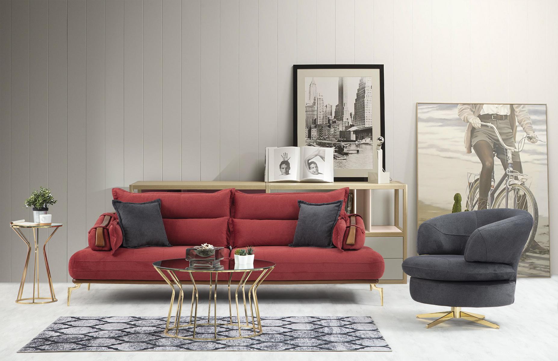 Perfekte Sofagarnitur 3+1 Sitzer Wohnzimmer Set Designer von 2tlg neu