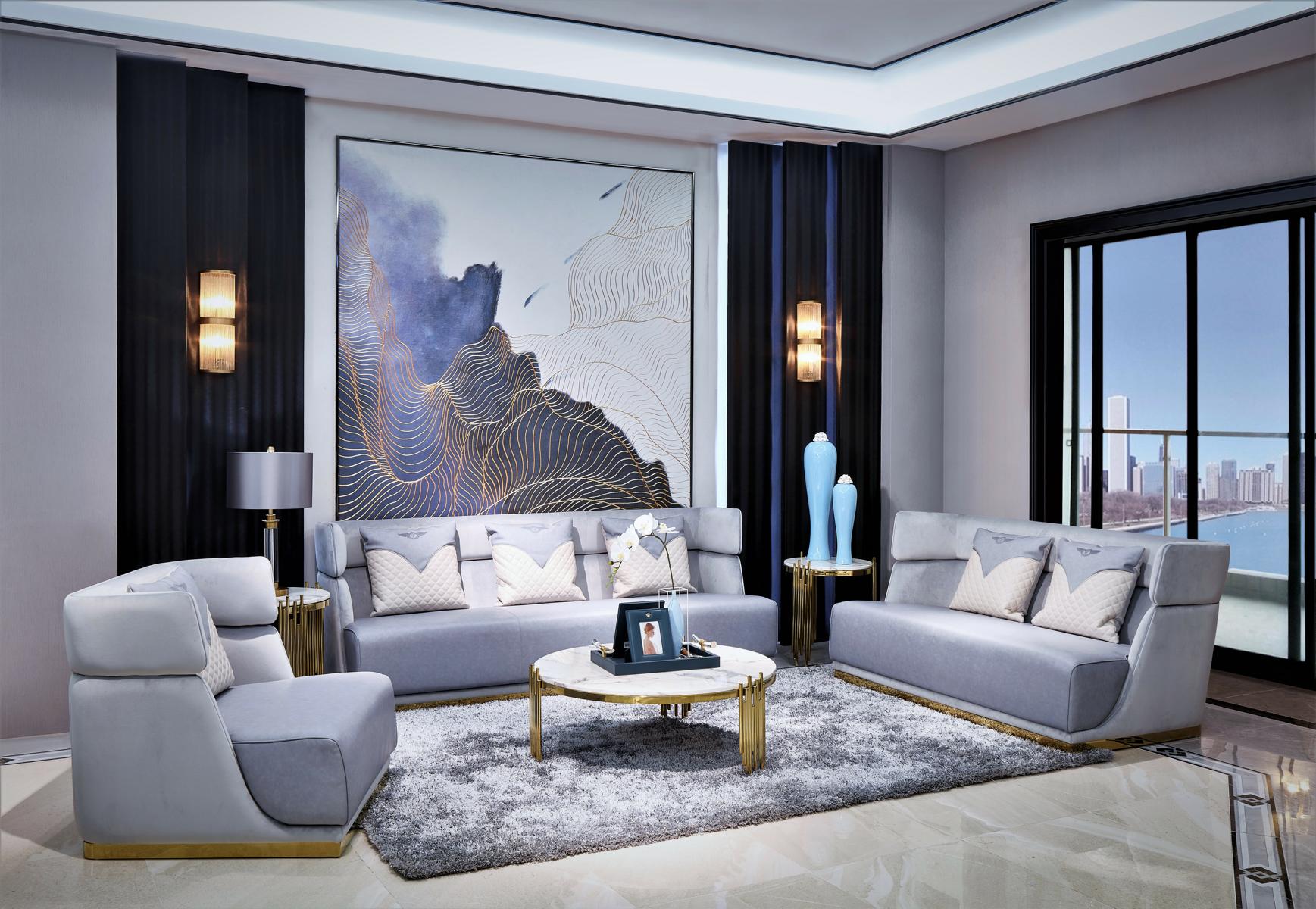 Design Sofagarnitur 3+2+1 Sitzer Couchtisch Beistelltisch 6 tlg.Wohnzimmer Set