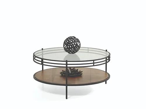 Designer Couchtisch Luxus Glastisch Kaffee Rund Wohnzimmer Holz Tisch