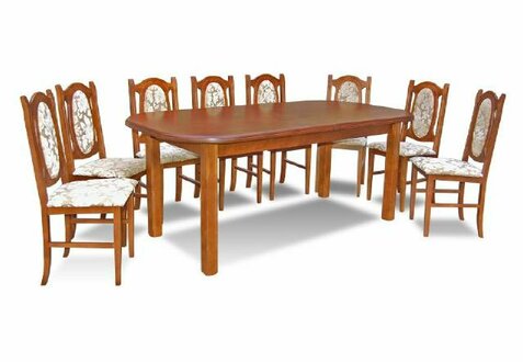 Esstisch + 8 Stühle Esszimmer Set Essgruppe Landhaus Stil Tisch Tische Z32