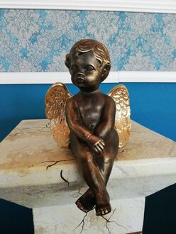Figur Skulptur Engel Gold Figuren Engels Skulpturen Design Statuen Dekoration