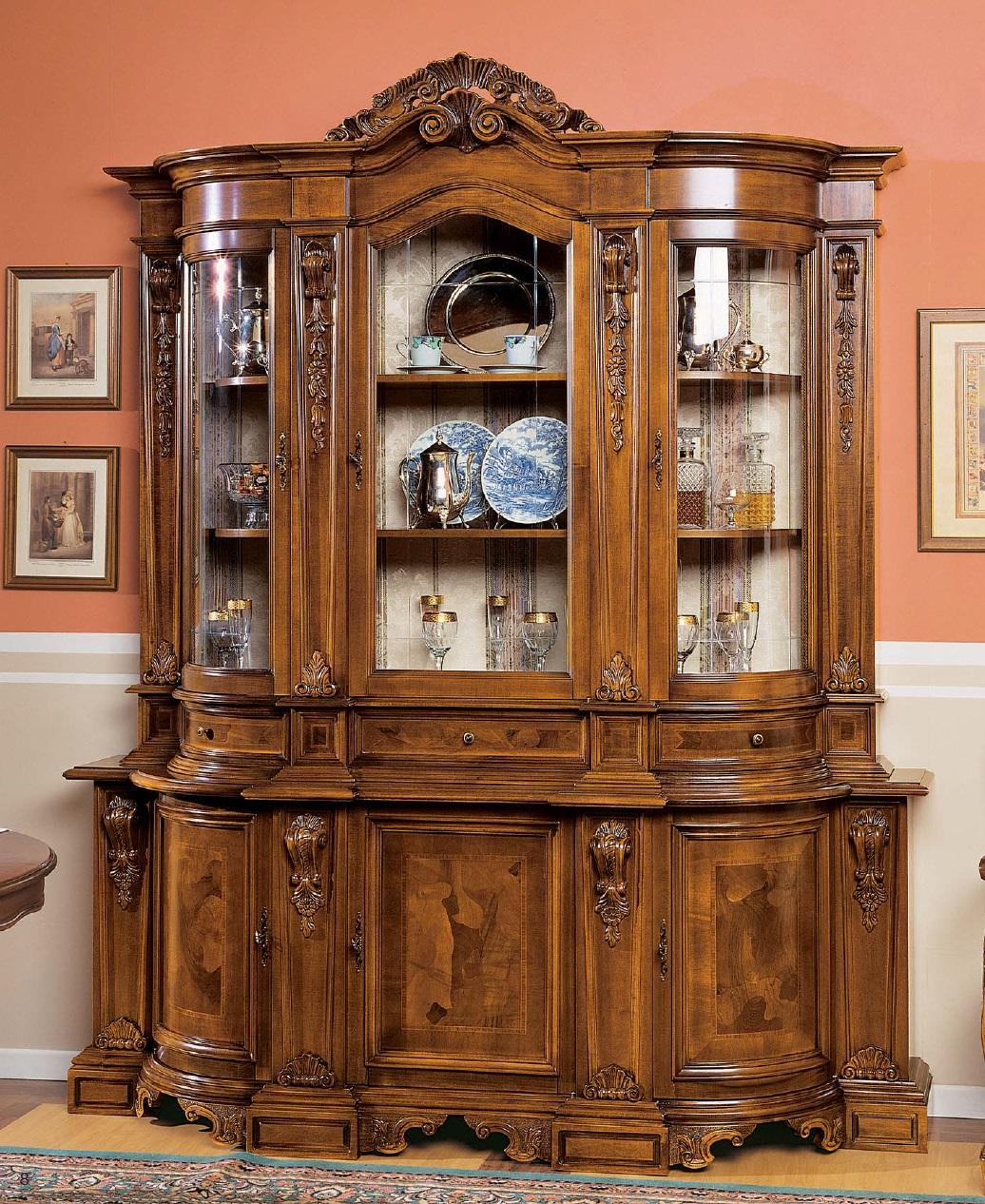 Möbel Glasschrank Vitrine Holz Vitrinen Glas Schrank Schränke Anrichte Italien