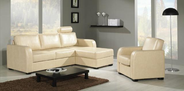 Ecksofa Sofa Couch Leder Textil Stoff Wohnlandschaft Garnitur Polster Ecke CAPRI