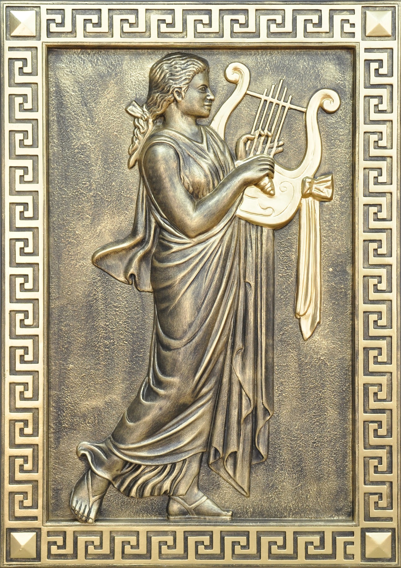 Musik Wandrelief Antik Stil Relief Wand Gemälde Antike Handarbeit Gott Bild Neu
