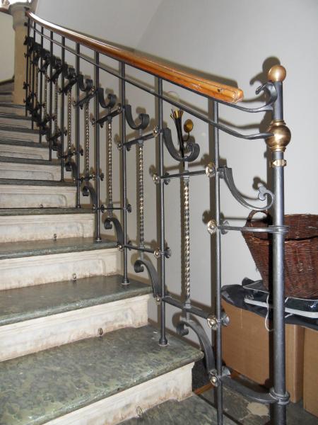 Treppengeländer Handlauf Echen Holz Metall Handgefertiges Geländer Modell #178