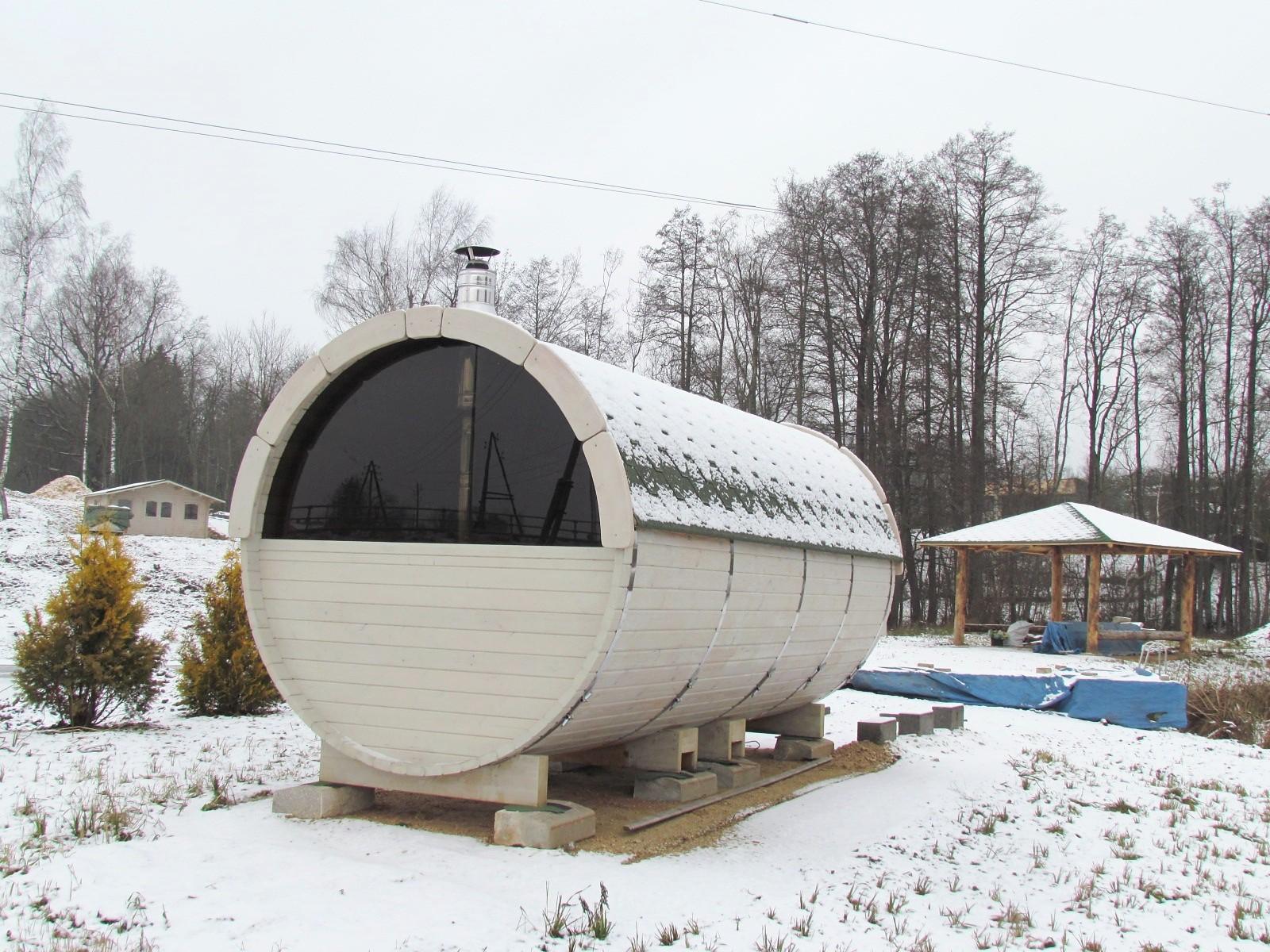 Saunafass Fasssauna Außensauna 46 mm Personen 6-8 Holz Thermoholz Sauna