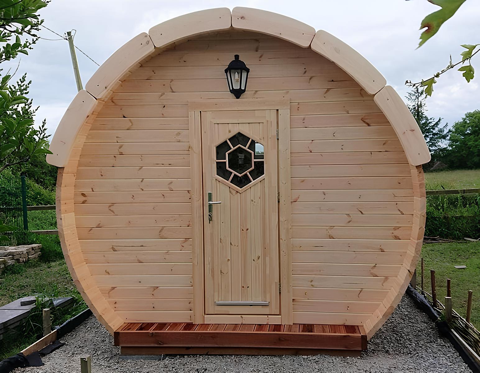Campinghaus Ferienhaus Luxus Gartenhaus Baum Haus Camping Fass 5,9m